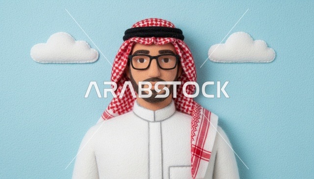 شخصية ثلاثية الأبعاد لرجل سعودي بالزي التقليدي