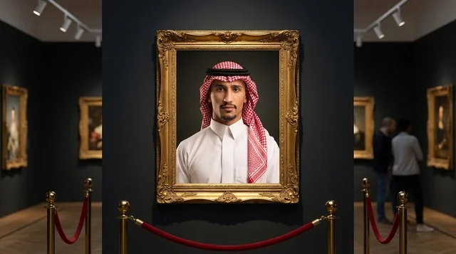 Saudi Man Portrait in Traditional Attire Art Gallery