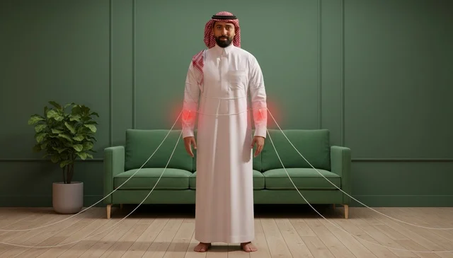 رجل سعودي يعاني من ألم المفاصل بتكنولوجيا طبية