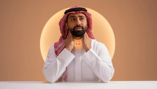 رجل سعودي يعاني من آلام الغدة الدرقية