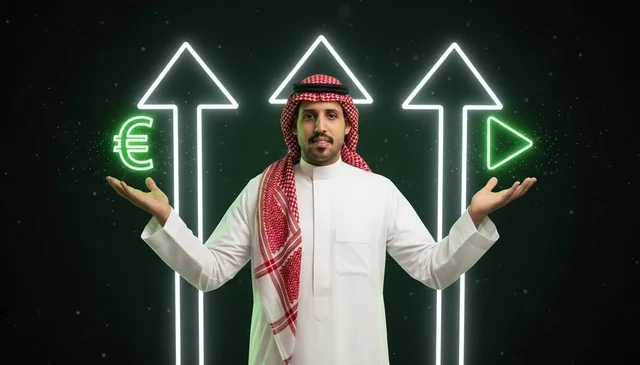 رجل سعودي ورموز النمو المالي واليورو