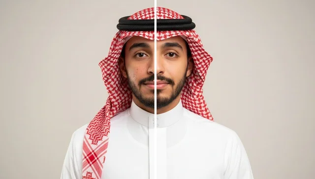 Saudi Arabian Man in Traditional Dress Portrait Shot