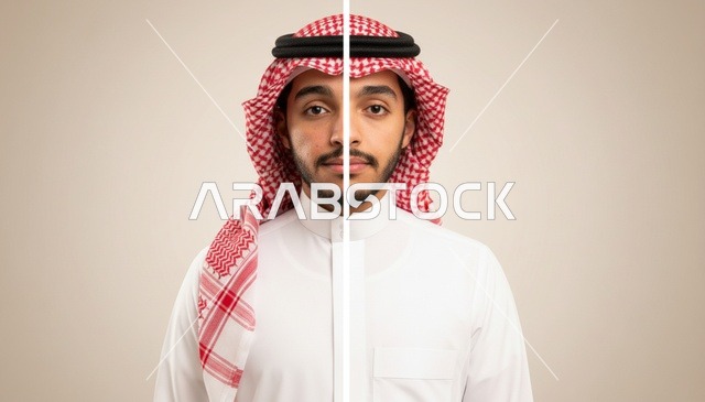 بورتريه لرجل سعودي بالثوب التقليدي والغترة