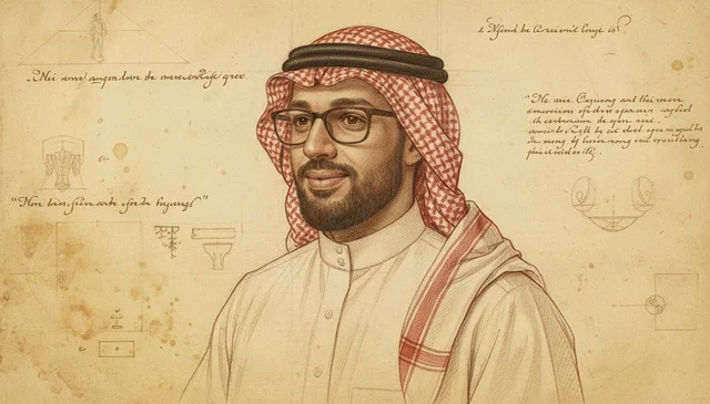Illustration of a Saudi Man in Traditional Attire