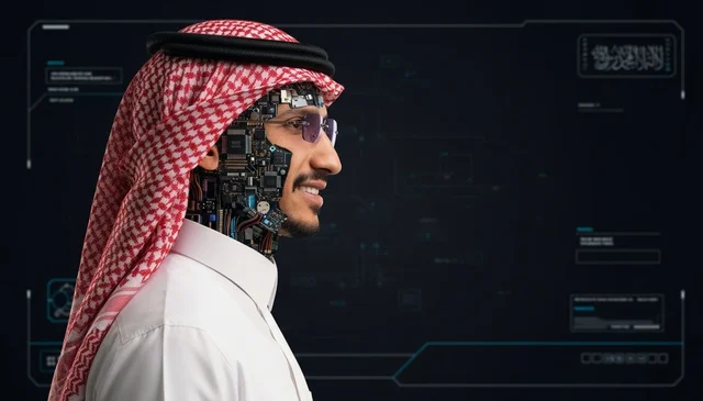 رجل سعودي آلي بتقنية الذكاء الاصطناعي والمستقبل