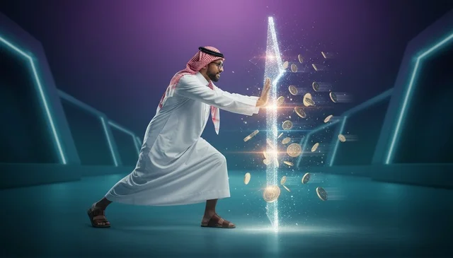 رجل أعمال سعودي يدفع سهم النمو في غرفة نيون