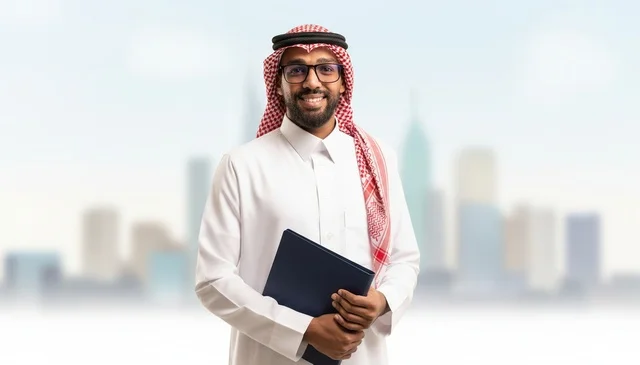 رجل سعودي مهني بالزي التقليدي