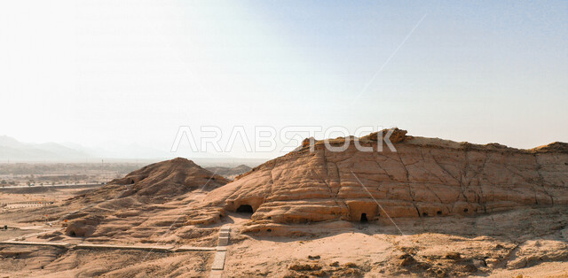 The cities of the Prophet Shuaib in the city of Al-Bidaa (Median) in the north of Saudi Arabia, the ancient houses and temples carved in the rocks, the contrast of Shuaib in the city of Al-Bida in the Tabuk region in the Kingdom of Saudi Arabia, the touri