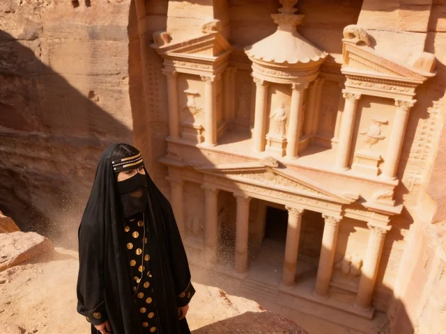 Arab Woman at The Treasury Petra Jordan Monument