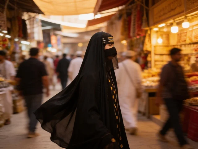 Omani Woman in Traditional Market Souq