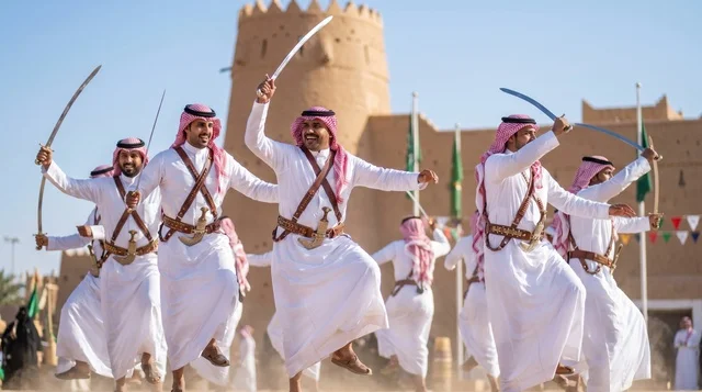 Saudi Ardha Sword Dance at Diriyah Heritage Site