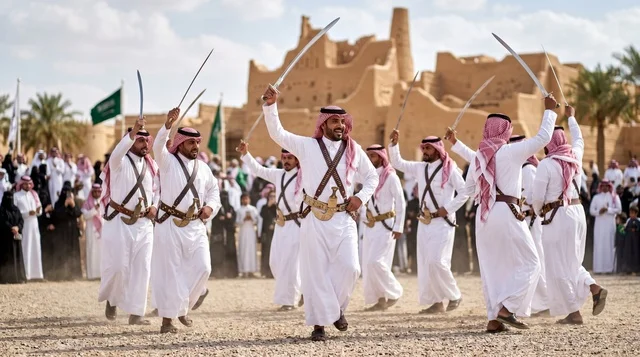 Saudi Ardah Sword Dance in Historical Diriyah