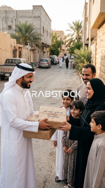 شاب سعودي يوزع لحوم الأضحية في عيد الأضحى، التكافل الاجتماعي والعمل الخيري في المجتمع.