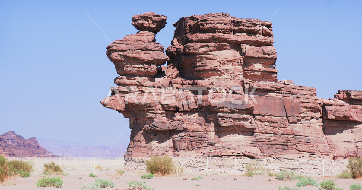 A picture of the rock formations in the Bajdah Neom region, northwest ...