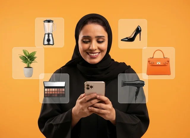 Saudi Woman Abaya Online Shopping Smartphone
