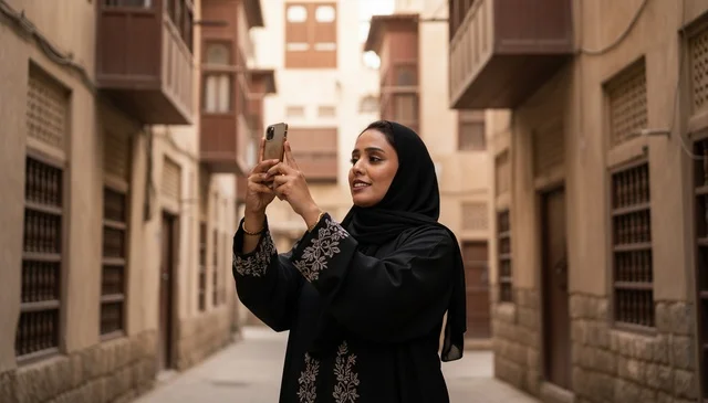 Saudi Woman Photography in Jeddah Historical Al-Balad