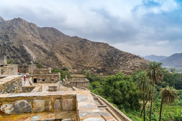Ancient Stone Village in Saudi Arabia Mountain Landscape