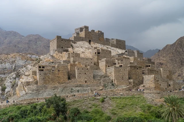 Ancient Stone Mountain Village in Saudi Arabia Heritage