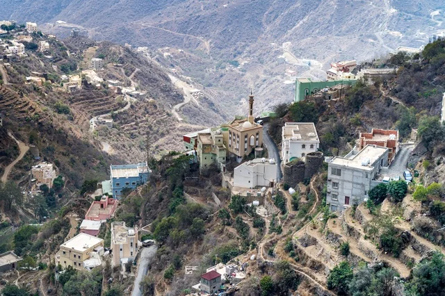Mountain Village Jazan Saudi Arabia Aerial View