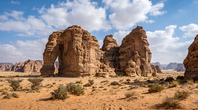 صخرة جبل الفيل في العلا بالمملكة العربية السعودية