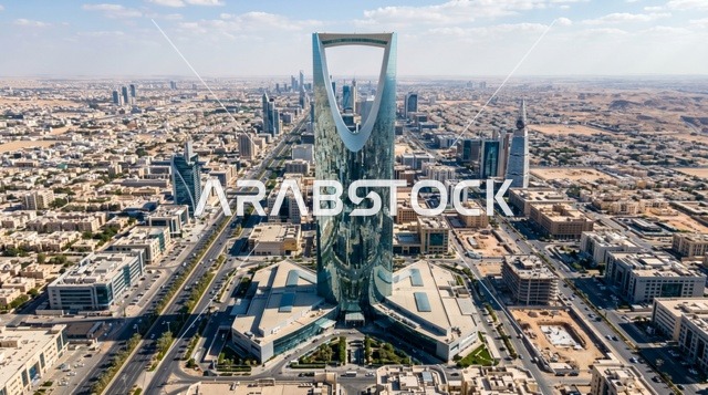 برج المملكة وأفق مدينة الرياض من الأعلى