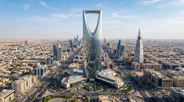 Kingdom Centre Riyadh Skyline Aerial View