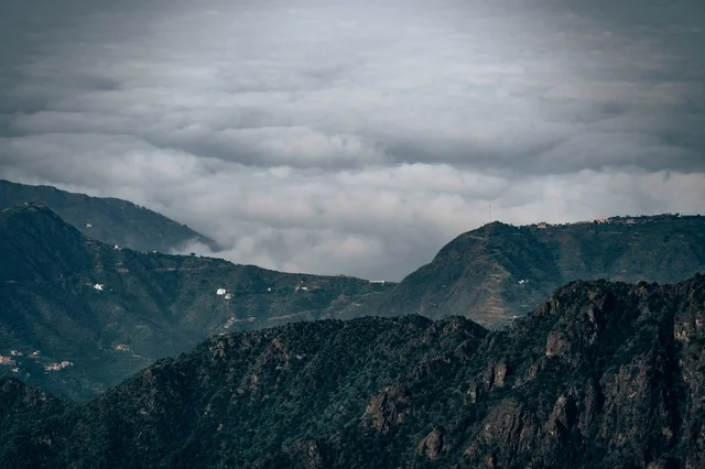 Abha Saudi Arabia Mountains with Heavy Cloud Cover