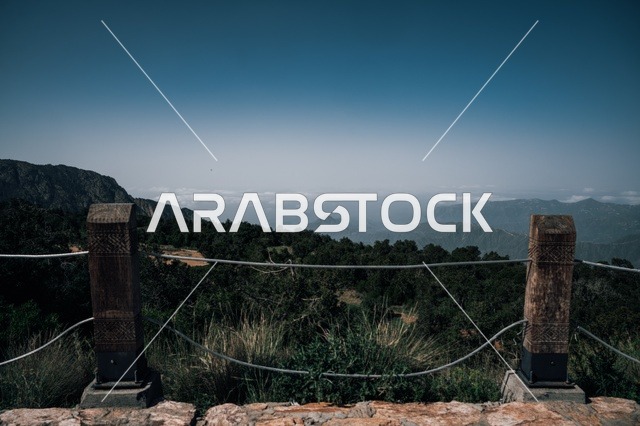 Mountain Landscape Viewpoint in Abha Saudi Arabia Sky