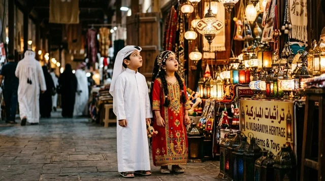 Kuwaiti Children at Al Mubarakiya Heritage Market