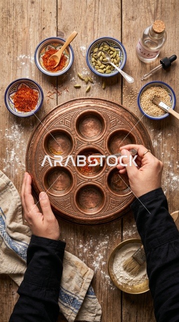 مكونات تحضير كيكة قرص العقيلي الكويتية التقليدية