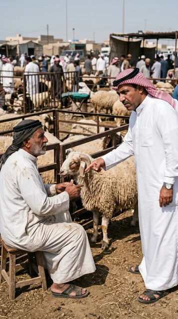 مفاوضات البيع والشراء في سوق الغنم بدولة الكويت