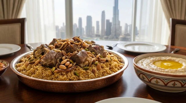المكبوس الإماراتي التقليدي مع إطلالة على أفق دبي