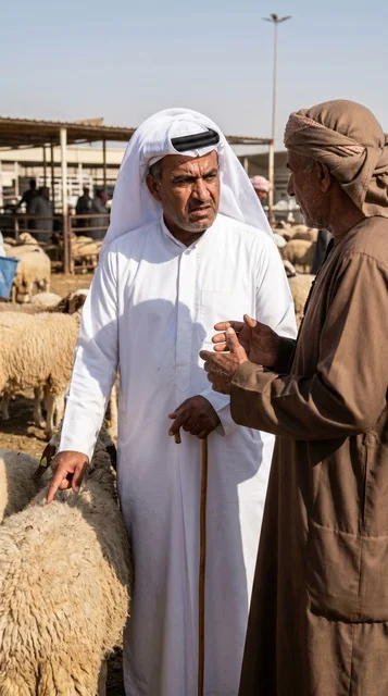 Kuwaiti Buyer and Seller at Sheep Market