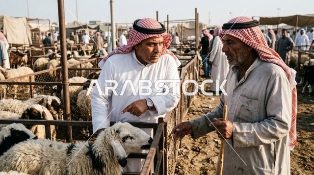 مفاوضات البيع والشراء في سوق الغنم الكويتي