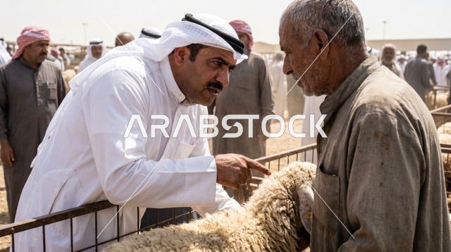 مفاوضات شراء في سوق الغنم بالكويت تجارة المواشي