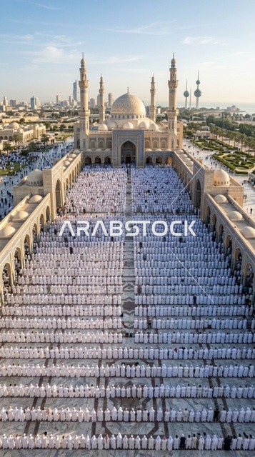صلاة عيد الأضحى في المسجد الكبير بالكويت تصوير جوي