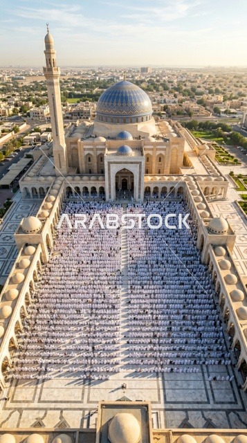 صلاة عيد الأضحى في المسجد الكبير بالكويت تصوير جوي