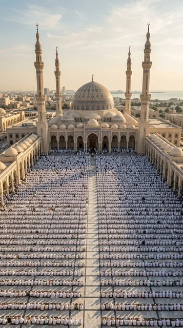 صلاة عيد الأضحى في المسجد الكبير بالكويت تصوير جوي