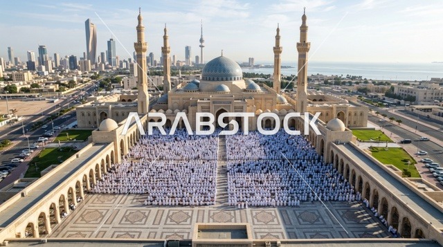 صلاة عيد الأضحى في المسجد الكبير بالكويت تصوير جوي