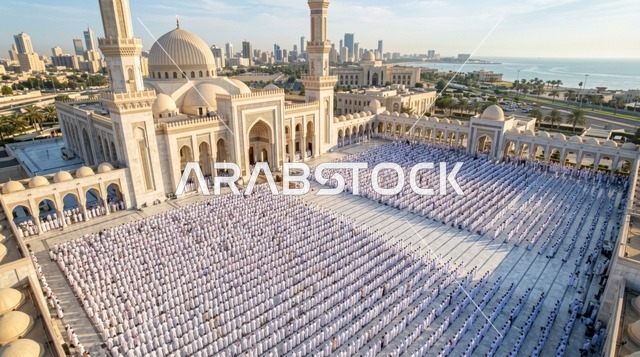صلاة عيد الأضحى في المسجد الكبير بالكويت تصوير جوي