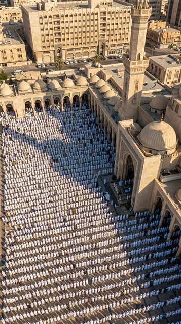Grand Mosque Kuwait Eid al-Adha Prayer Aerial View