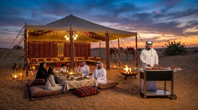 Emirati Family Barbecue at Dubai Desert Luxury Camp