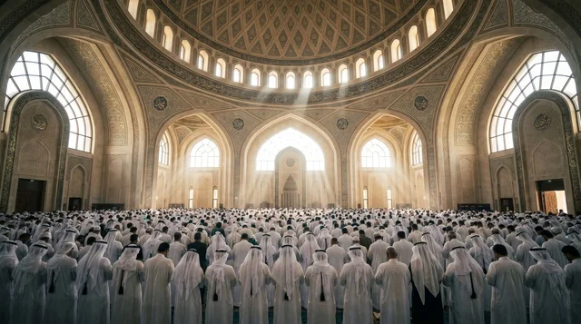 Eid Prayer at Kuwait Grand Mosque Interior