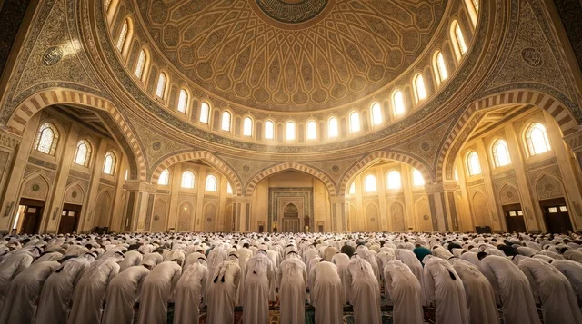 Eid al-Adha Prayer at Grand Mosque Kuwait Interior Eid al-Adha Prayer at Grand Mosque Kuwait Interior