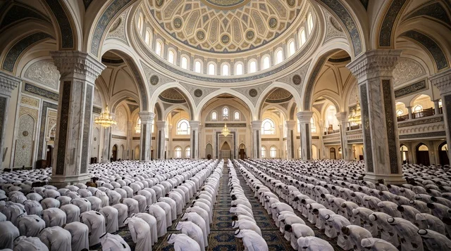 المصلون في صلاة عيد الأضحى بالمسجد الكبير بدولة الكويت