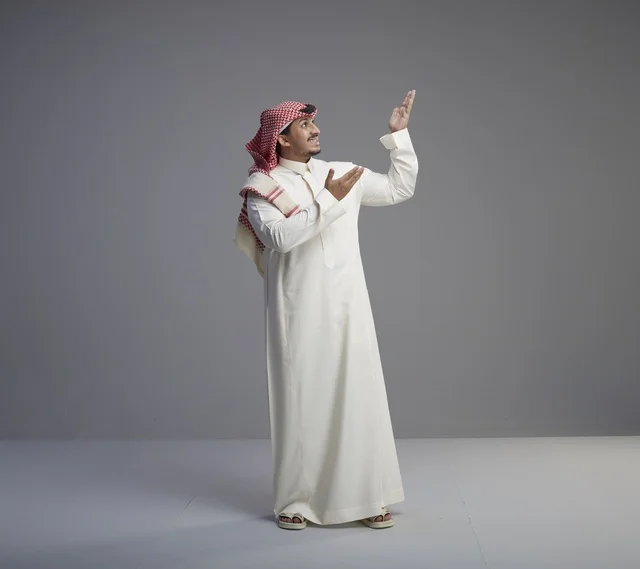 Saudi Man Wearing Traditional Saudi Attire