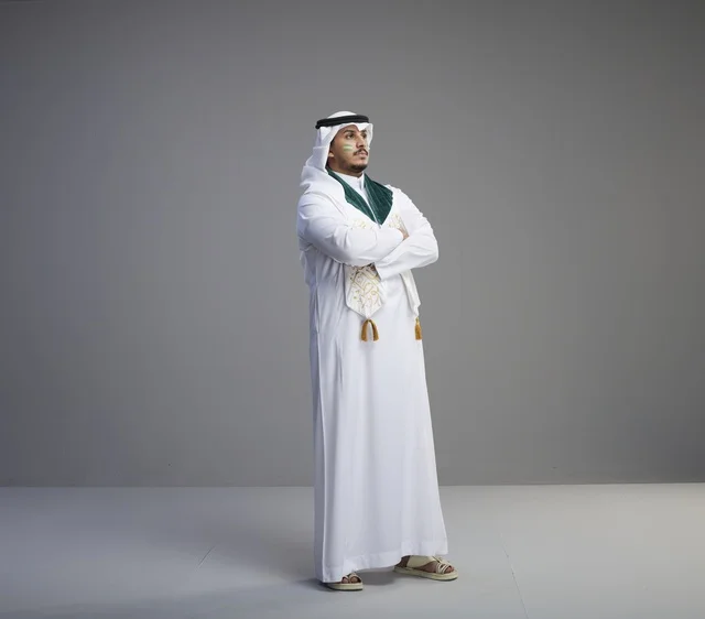 Saudi Male Graduate in Traditional Attire Studio Portrait