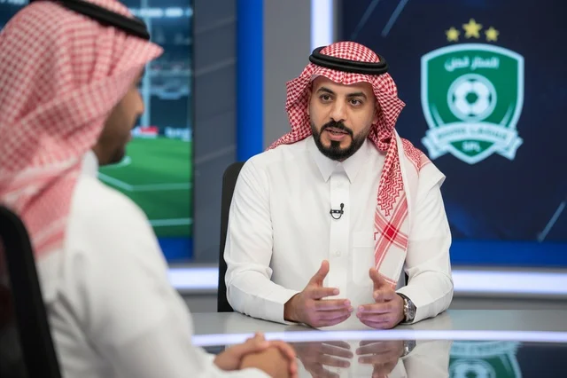 Saudi Sports Analyst in Television Studio Broadcast