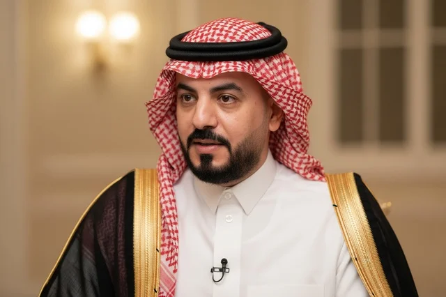 Saudi Man in Traditional Bisht and Shemagh