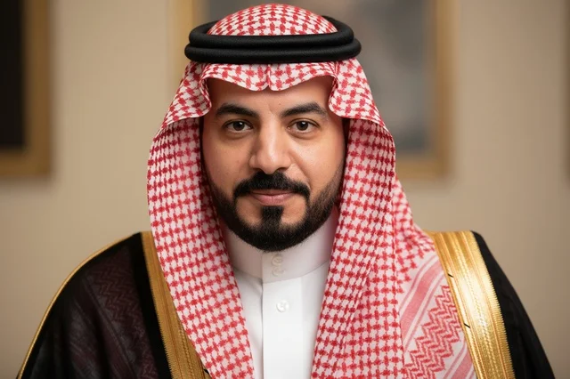 Saudi Man in Traditional Bisht and Shemagh Portrait